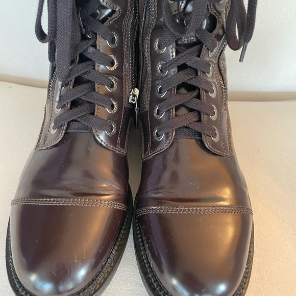 Chanel sz 40 combat boots in burgundy/ brown - Picture 6 of 11